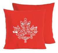 Red/White Maple Leaf Pillow