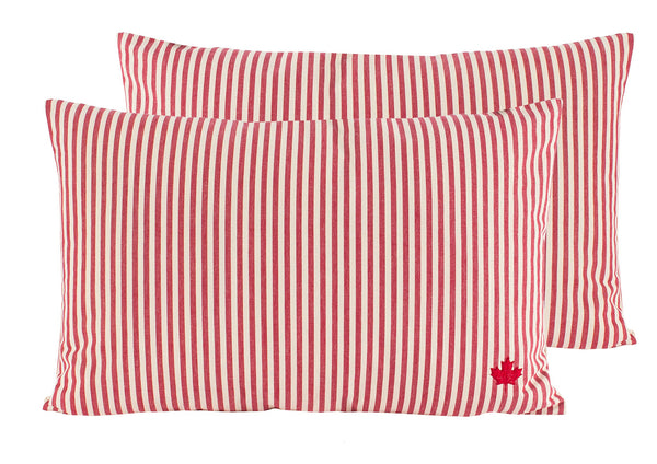 The Maple Leaf Striped Pillow